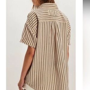 NWT Free People Christopher Linen Button Up